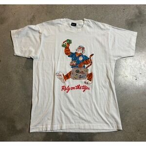 Esso Oil Tiger PROMO Single Stitch Large Shirt Exxon Vintage Phase 4 Gasoline